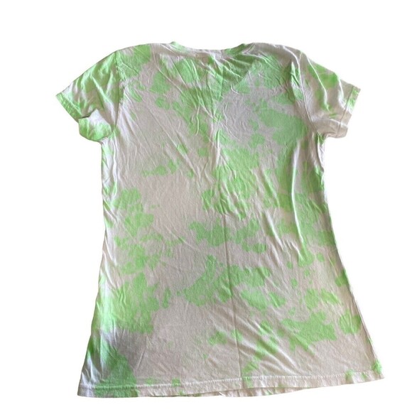 Sundry Tie Dye Boy Bright Green White Women T-Shirt Size 3 Large Short Sleeves - Picture 3 of 9